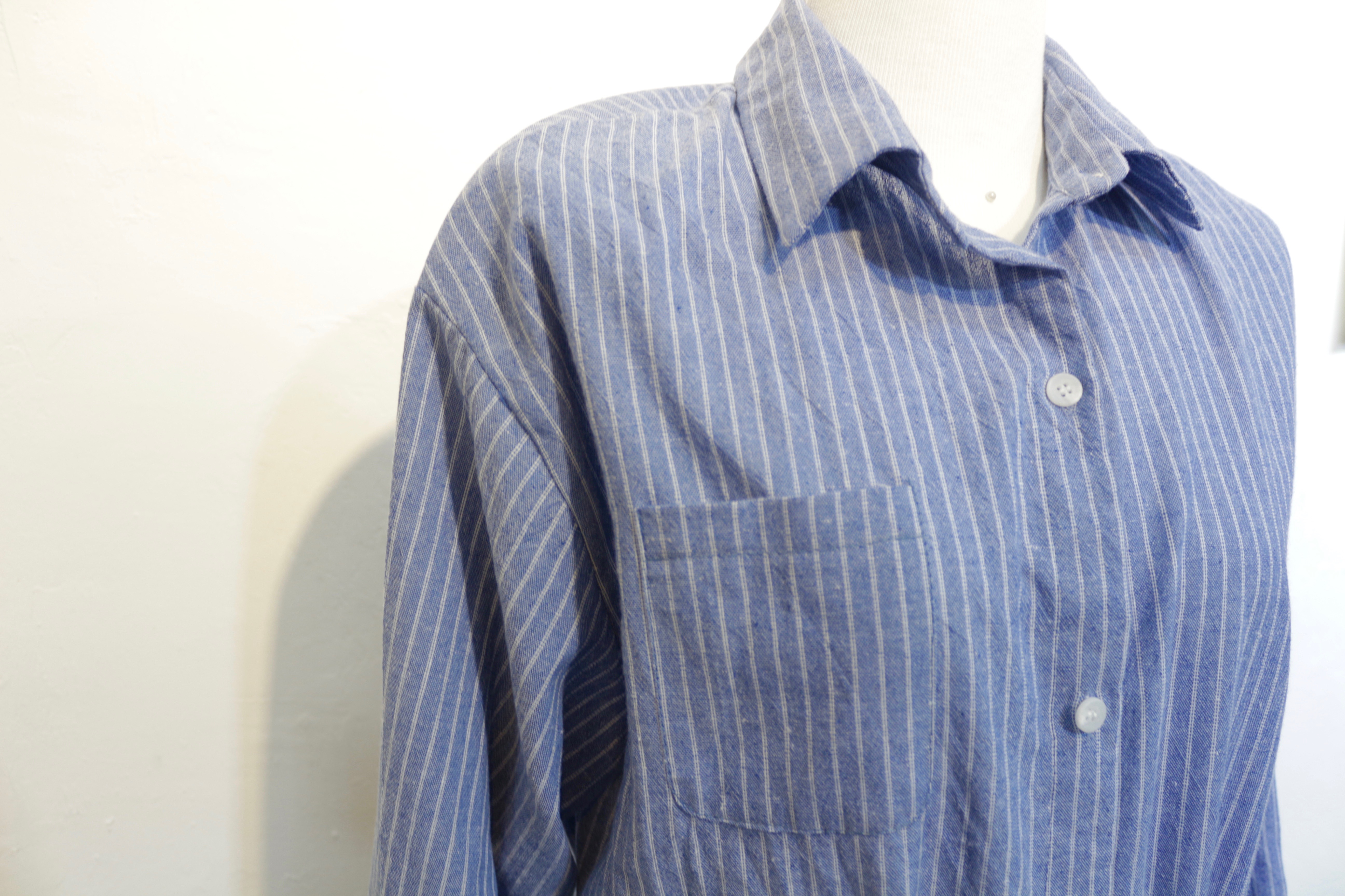 New Striped Shirt Dress One-Piece Longs 20s Women