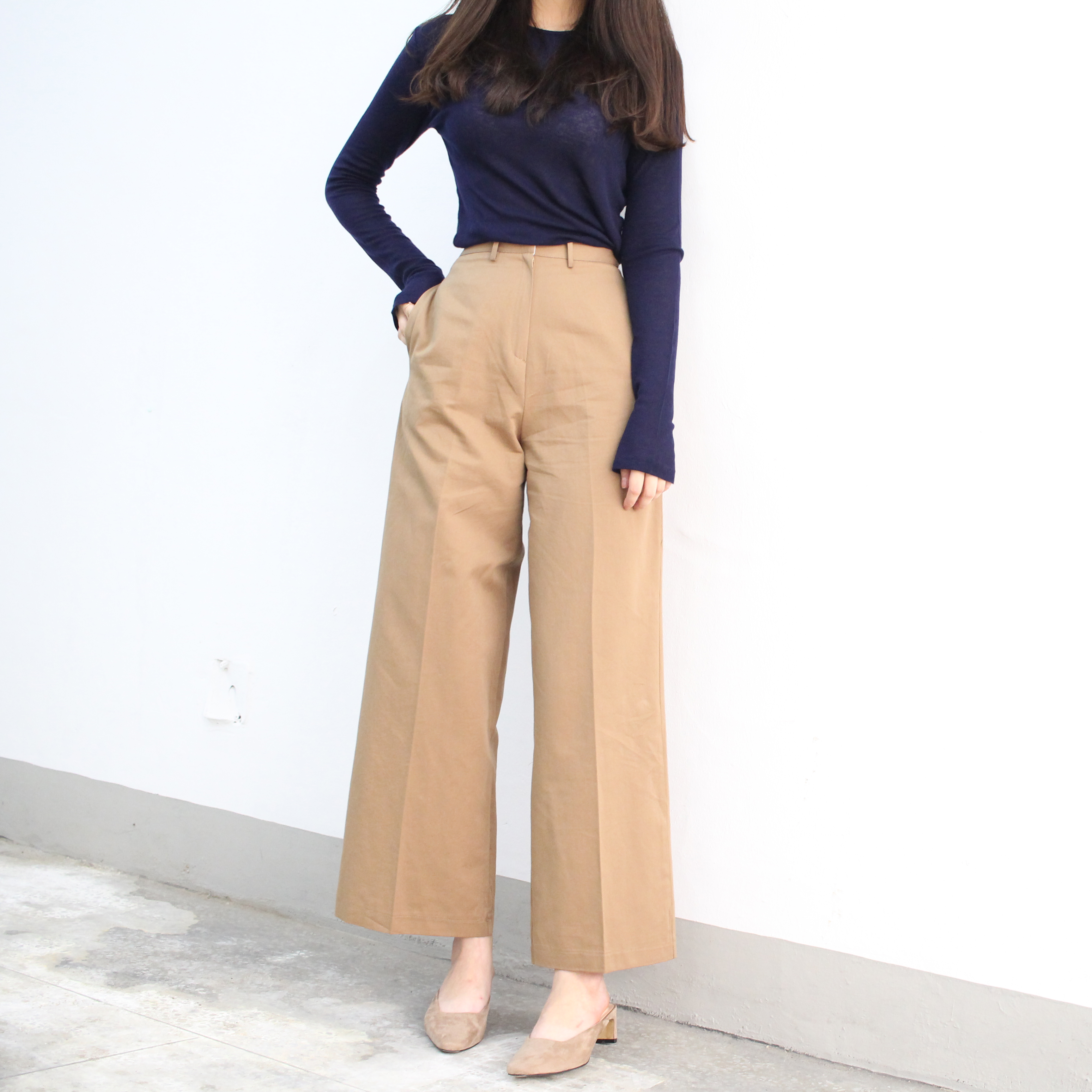 New Women's Pants High Waist Wide Pants Slacks 