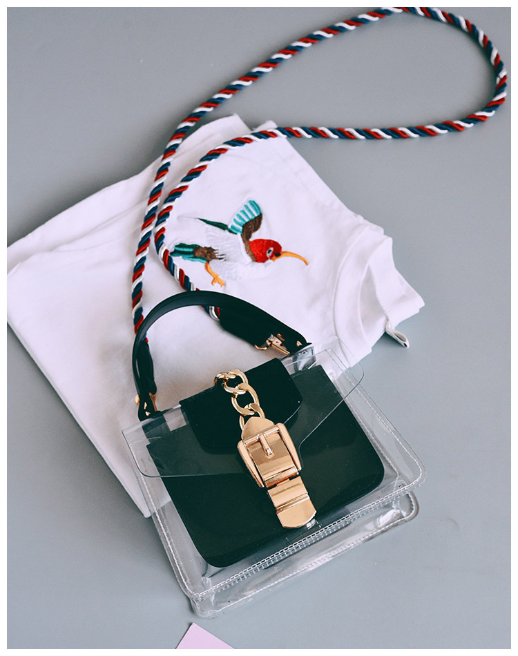 New buckle Cross Transparent mini-back Women's 