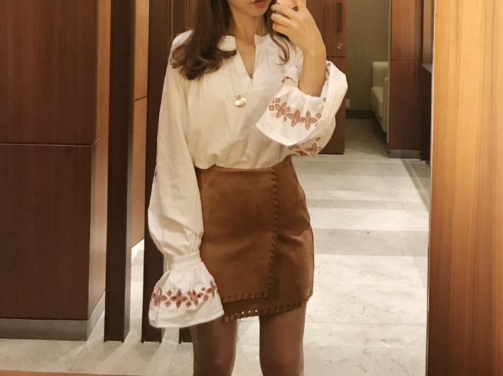 NEW FASHION LADY GIRL Blouse Embroidered Ethnic Pu