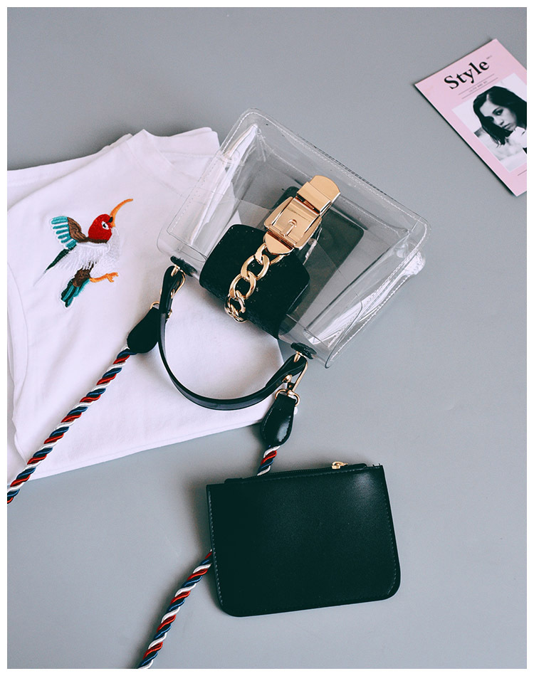 New buckle Cross Transparent mini-back Women's 