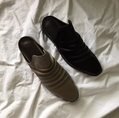 New Wrinkle Mule Blouse Fur Slippers Woman Autumn