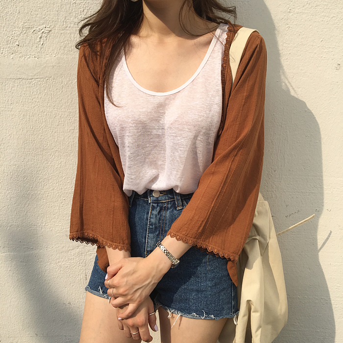 Lovely blouse cardigan 2colors dating lace