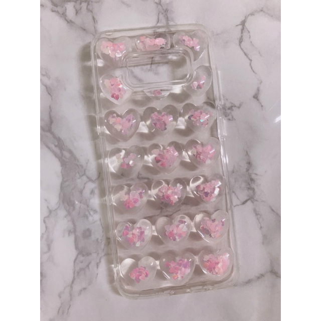 New Heart Glitter Embossed Aqua Pink Case iPhone 7