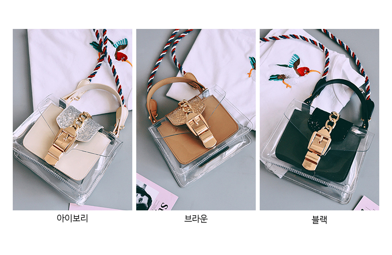 New buckle Cross Transparent mini-back Women's 