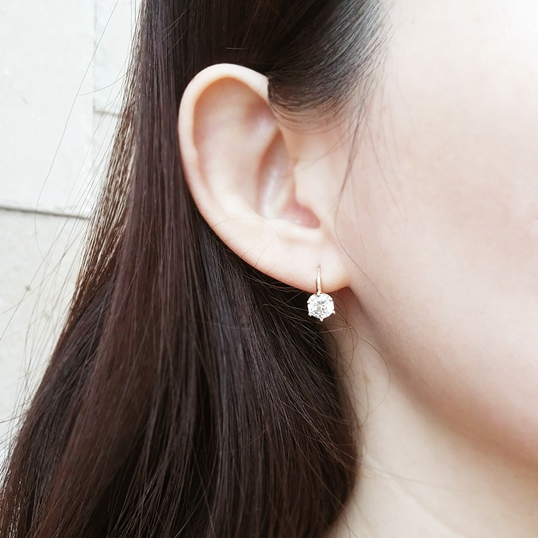 Neat Bling Bling Cubic Touch Earrings 6mm 14k 14k 