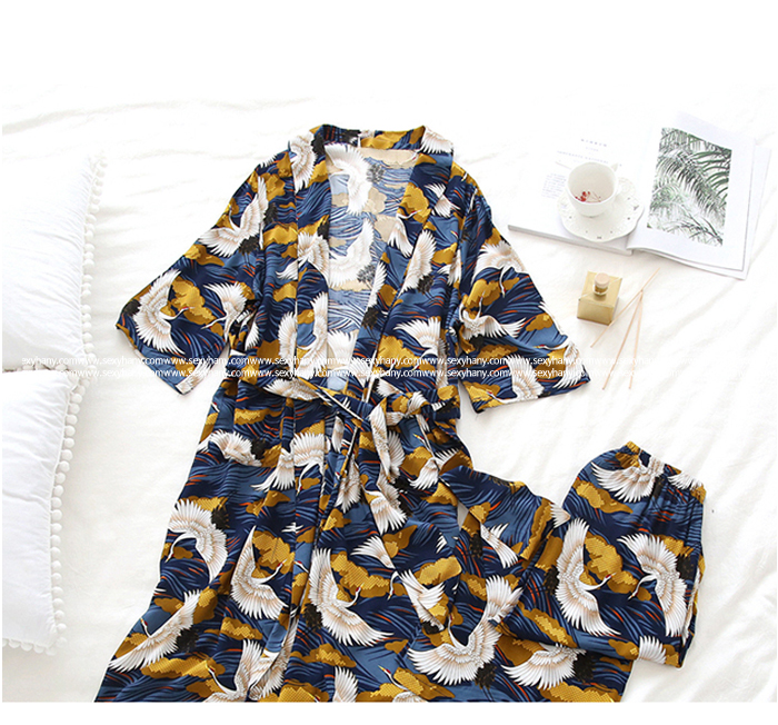 New Flying Japanese yukata night gown pajama set p