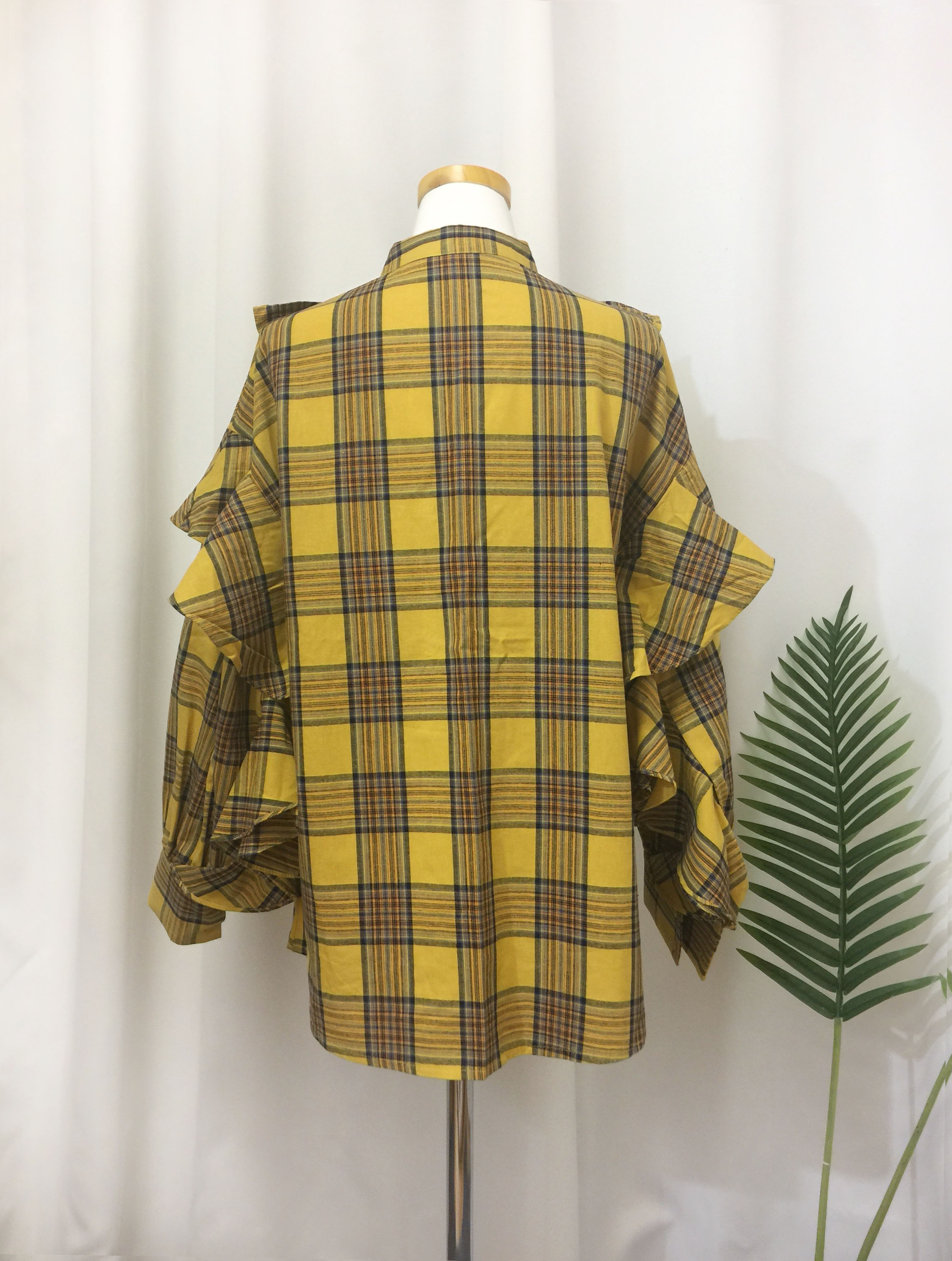 Women Blouses Check double frilled blouse Southern