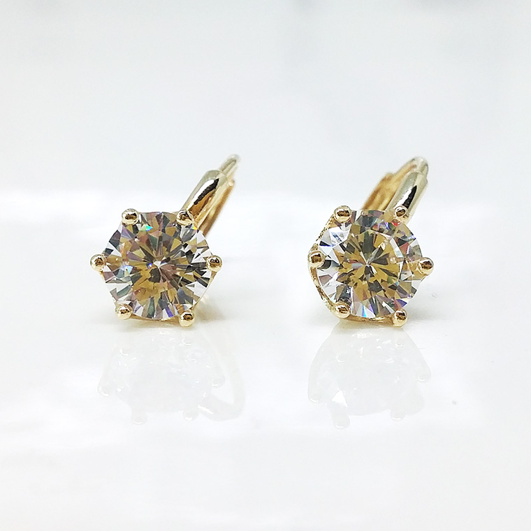 Neat Bling Bling Cubic Touch Earrings 6mm 14k 14k 