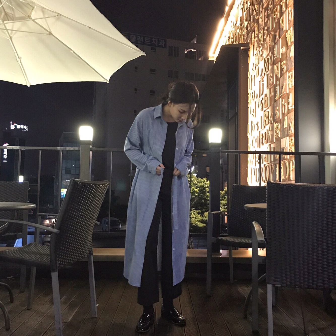 New Striped Shirt Dress One-Piece Longs 20s Women