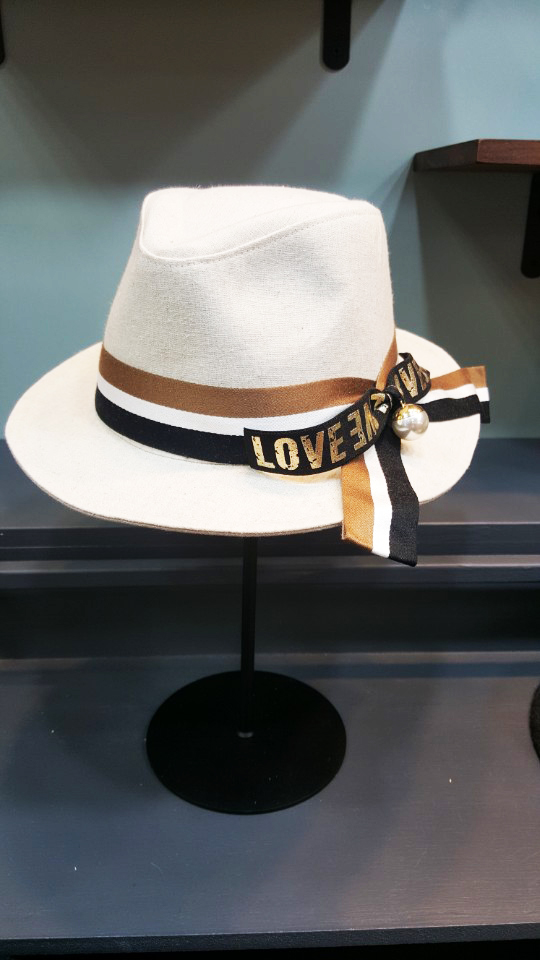 New Women's Hat Handmade Ribbon Female Fedora N