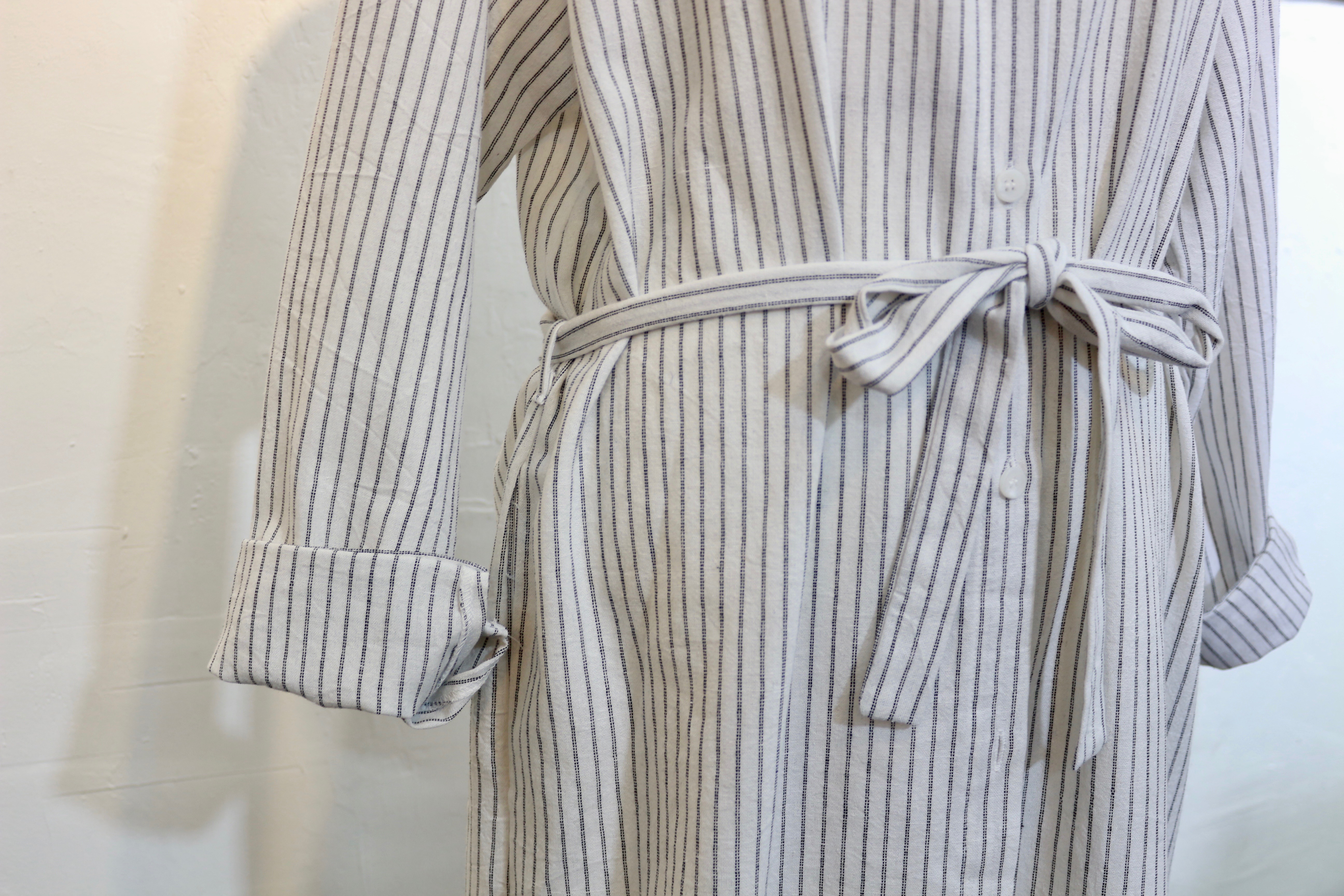 New Striped Shirt Dress One-Piece Longs 20s Women
