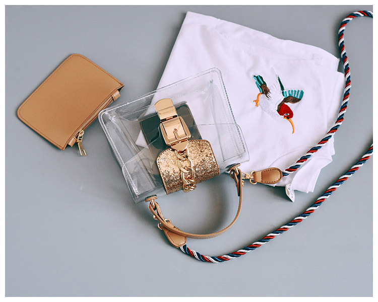 New buckle Cross Transparent mini-back Women's 