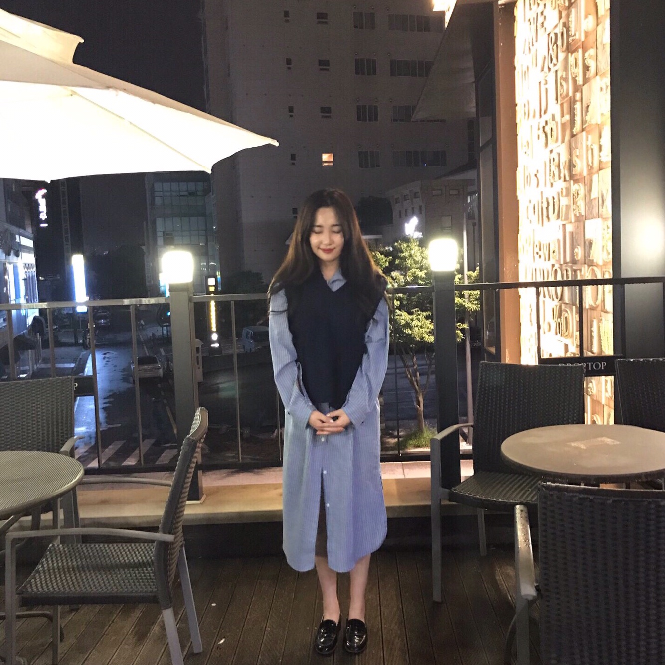 New Striped Shirt Dress One-Piece Longs 20s Women