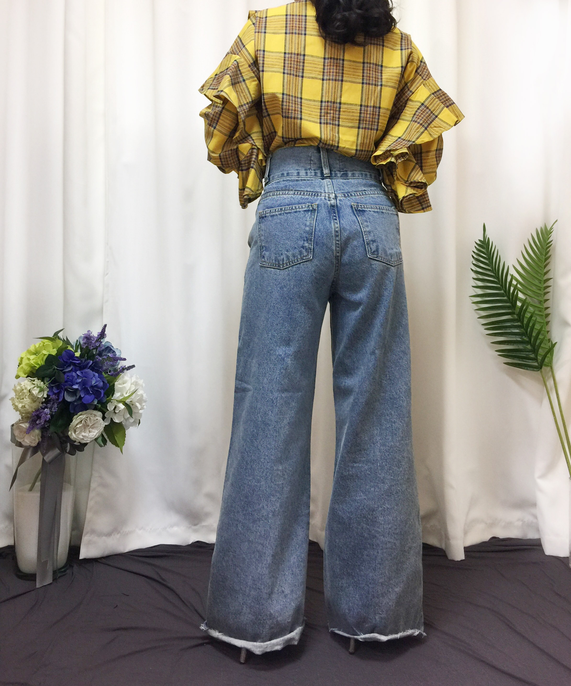 Women Blouses Check double frilled blouse Southern