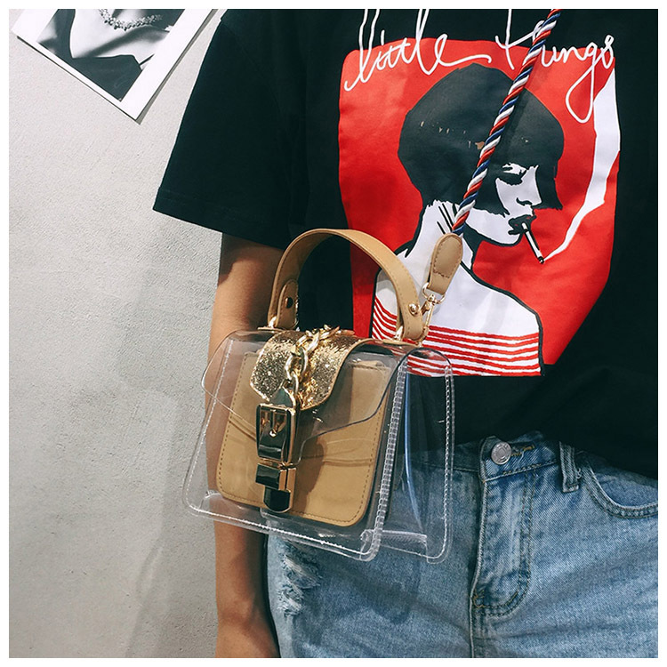 New buckle Cross Transparent mini-back Women's 