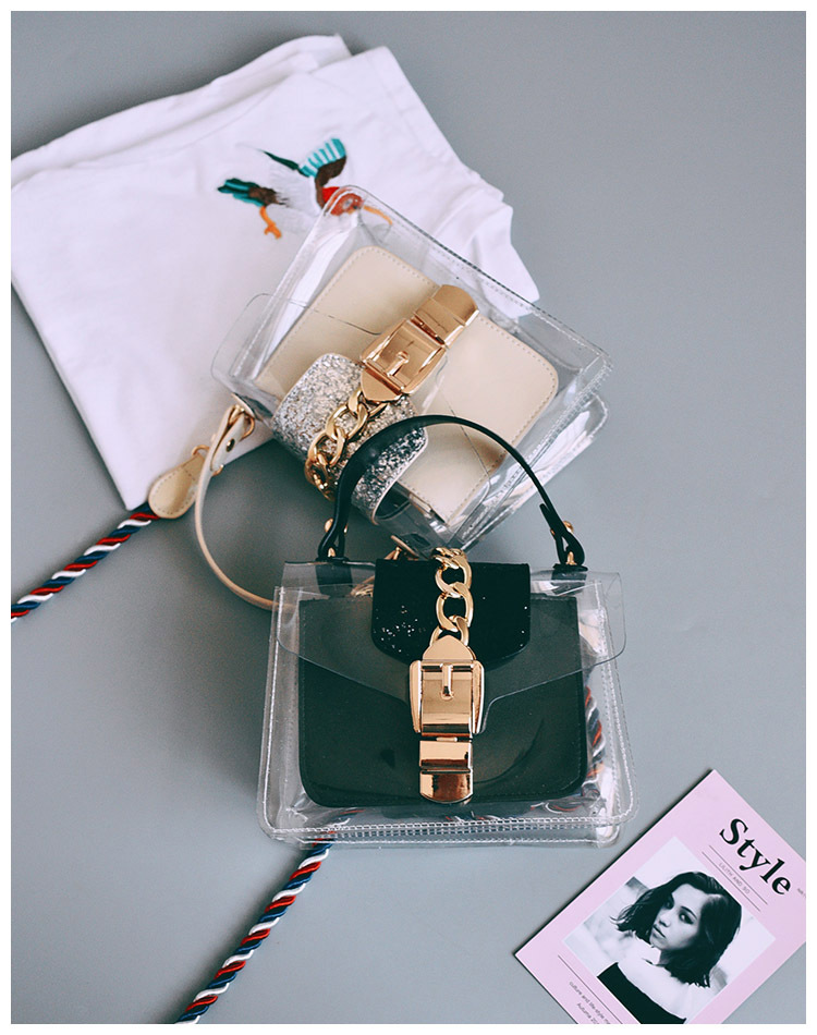New buckle Cross Transparent mini-back Women's 