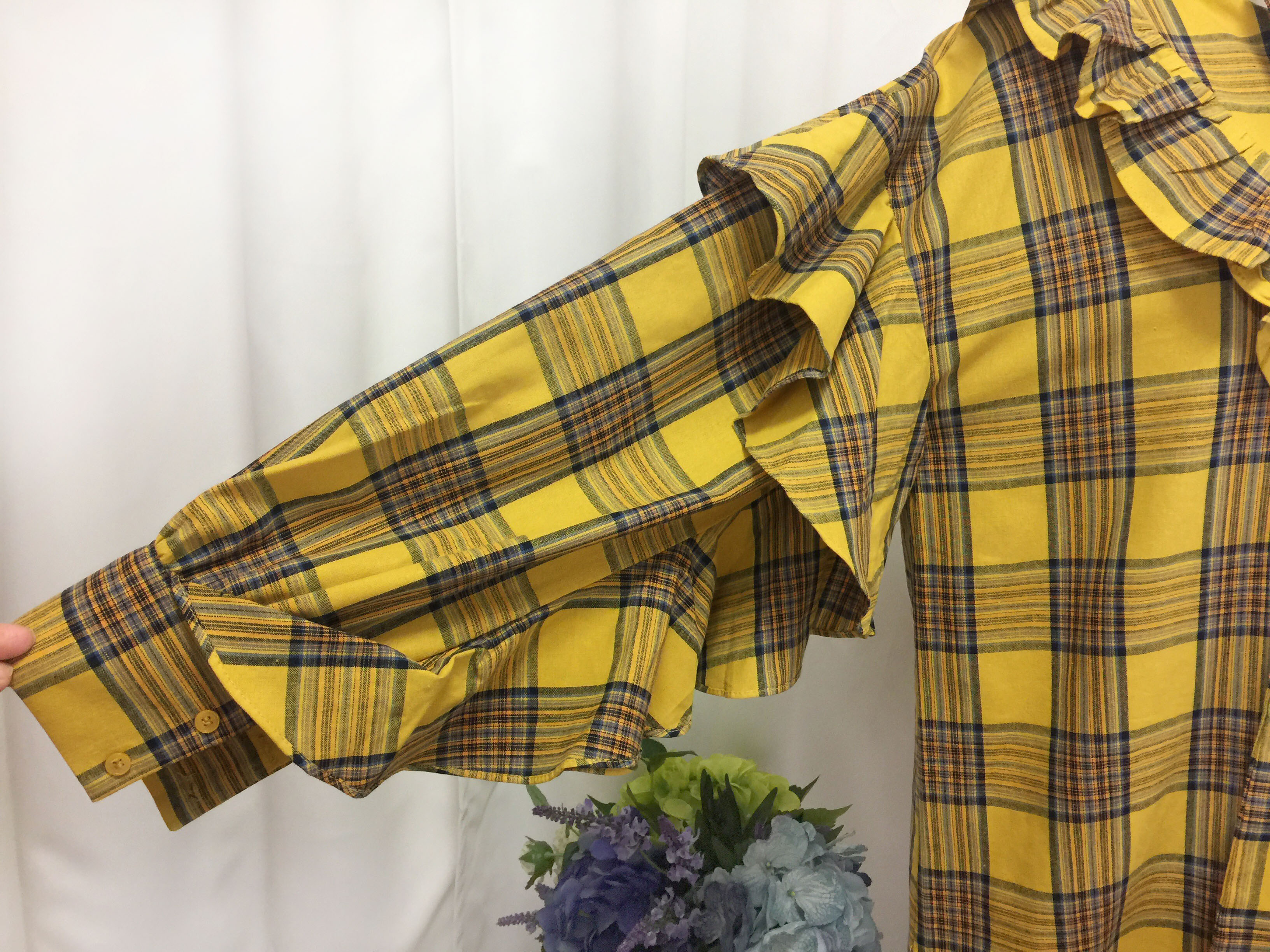 Women Blouses Check double frilled blouse Southern