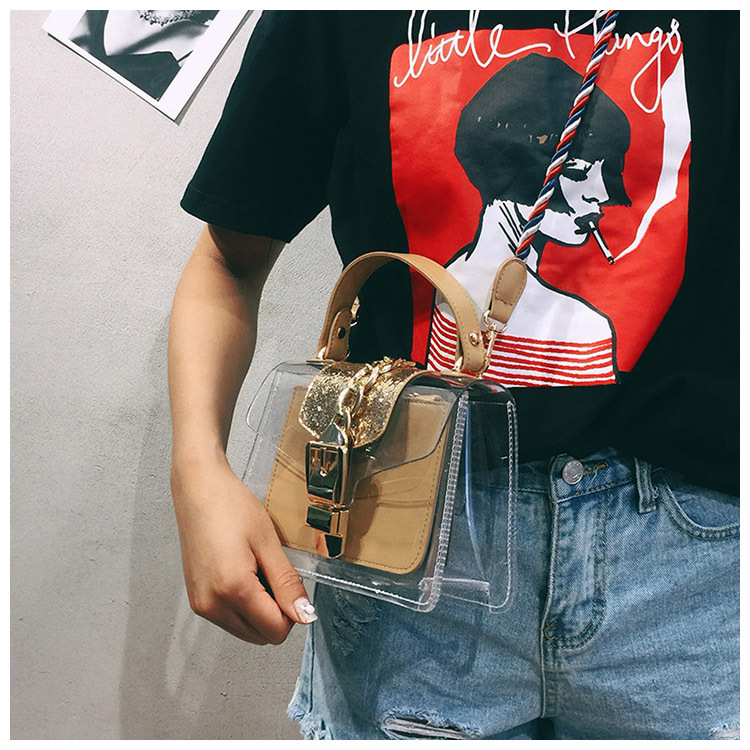 New buckle Cross Transparent mini-back Women's 