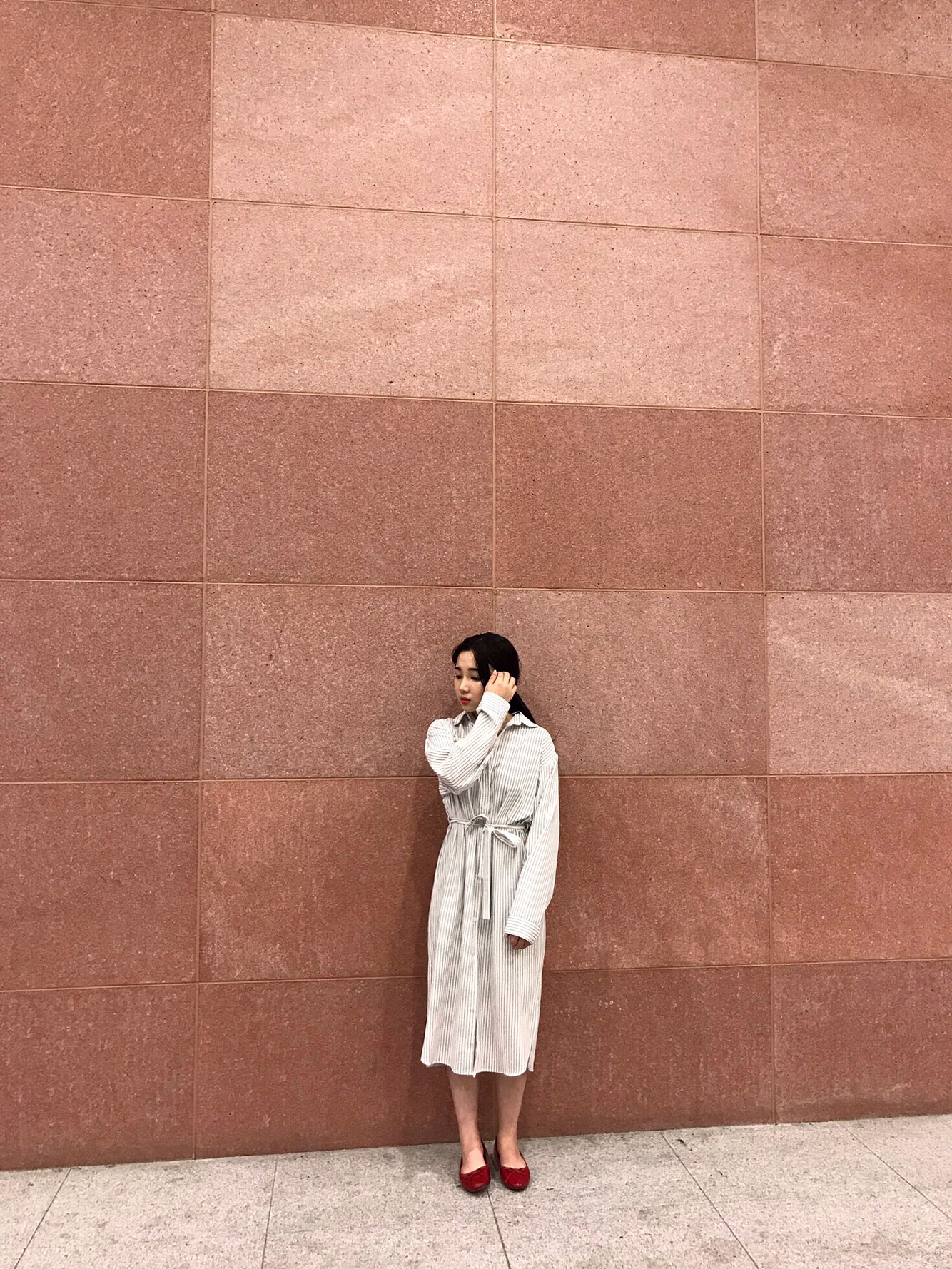 New Striped Shirt Dress One-Piece Longs 20s Women