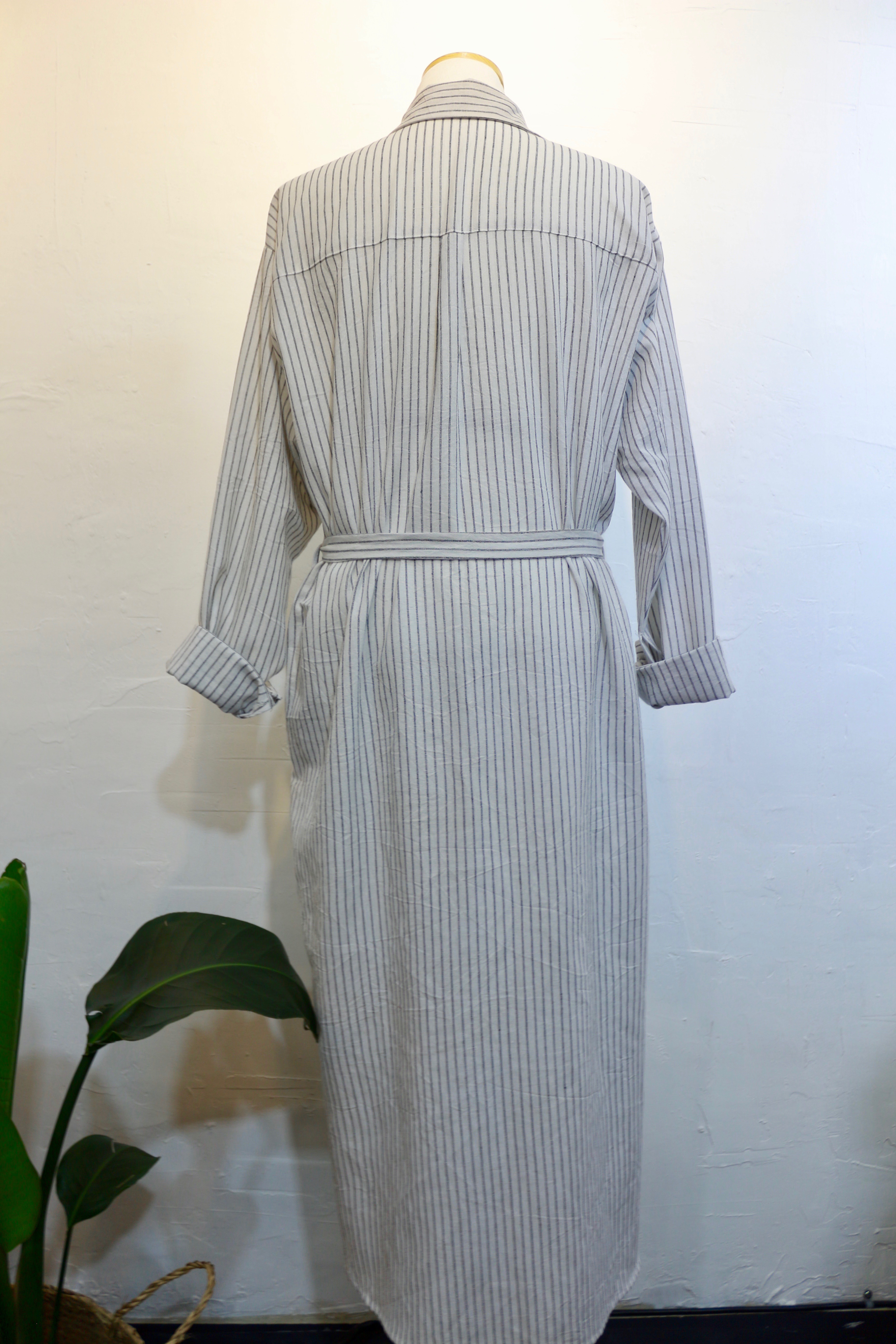 New Striped Shirt Dress One-Piece Longs 20s Women