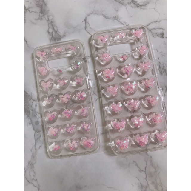 New Heart Glitter Embossed Aqua Pink Case iPhone 7