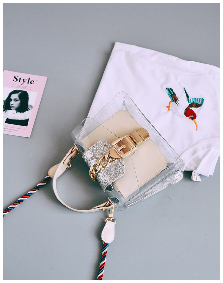 New buckle Cross Transparent mini-back Women's 