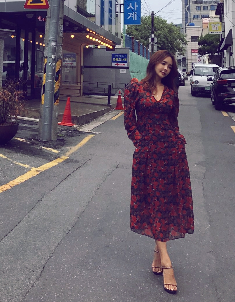 Flower Gypsy Chiffon One Piece Feminine Outing Loo