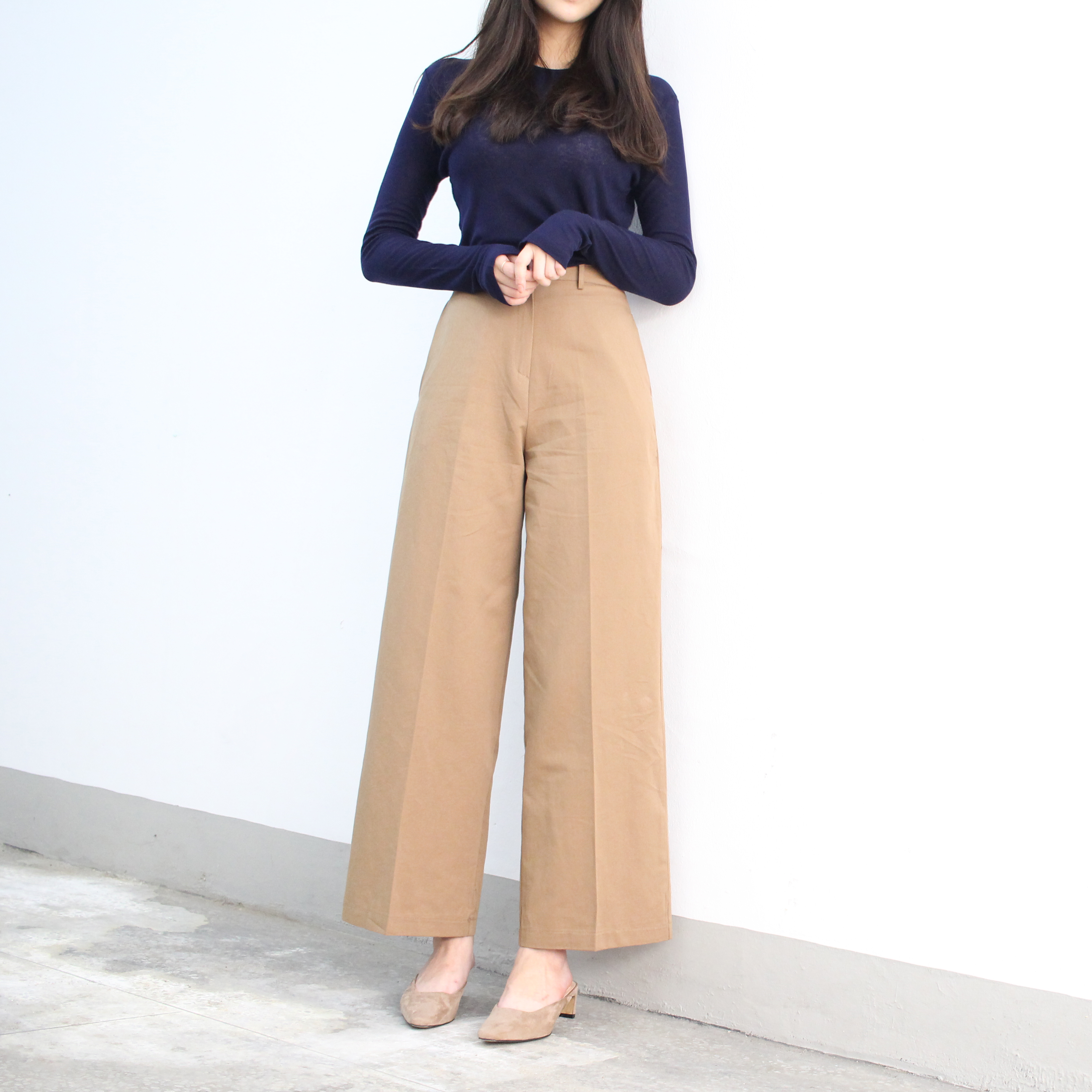 New Women's Pants High Waist Wide Pants Slacks 