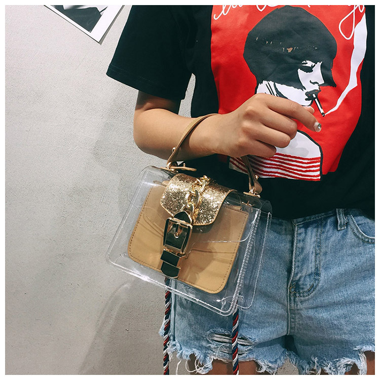New buckle Cross Transparent mini-back Women's 