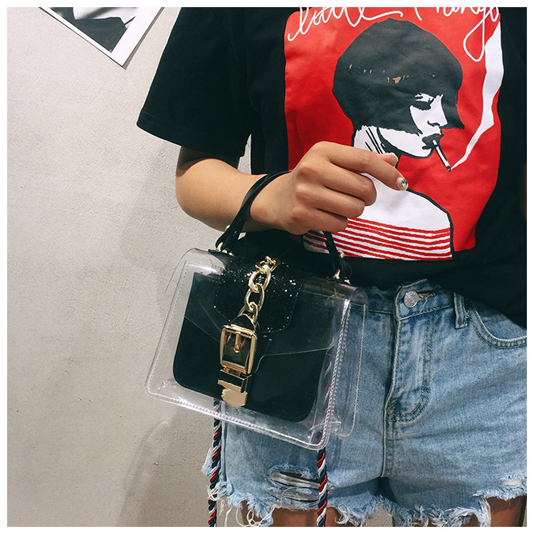 New buckle Cross Transparent mini-back Women's 