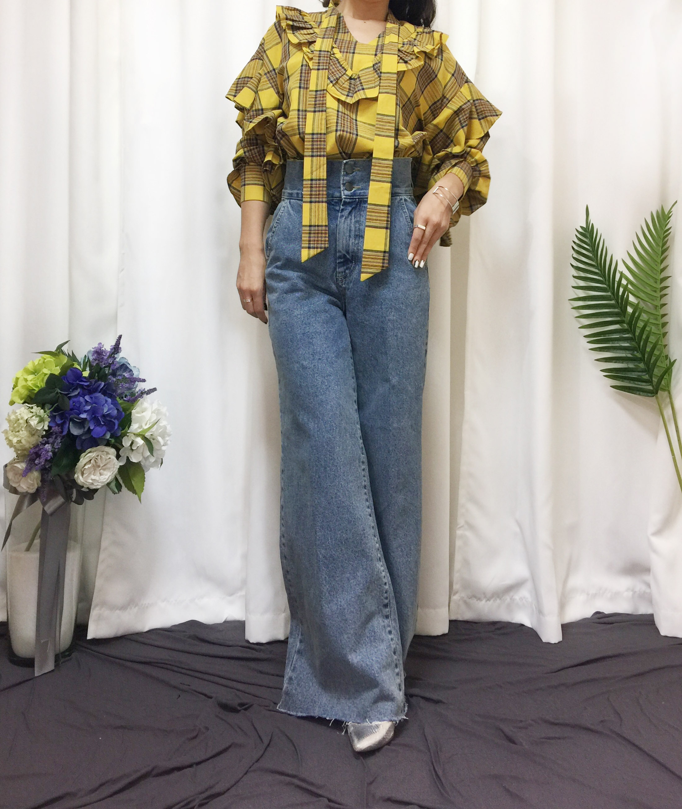 Women Blouses Check double frilled blouse Southern