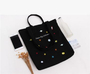 BASB-016 Eco Bag Line Cosmic Black Hole Embroidery