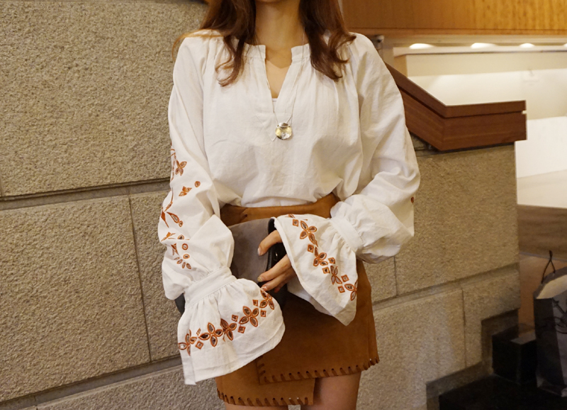 NEW FASHION LADY GIRL Blouse Embroidered Ethnic Pu