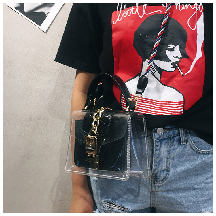 New buckle Cross Transparent mini-back Women's 