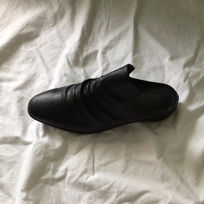 New Wrinkle Mule Blouse Fur Slippers Woman Autumn