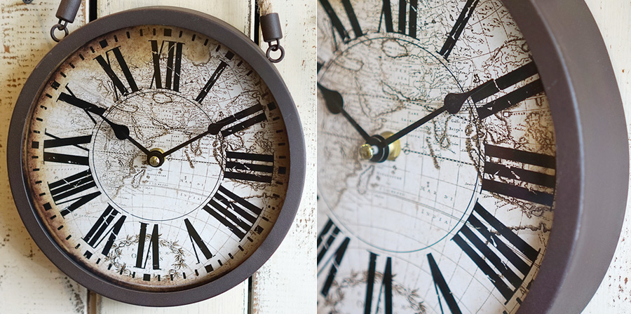 Noiseless vintage steel wristwatch Wall clock 4 ki