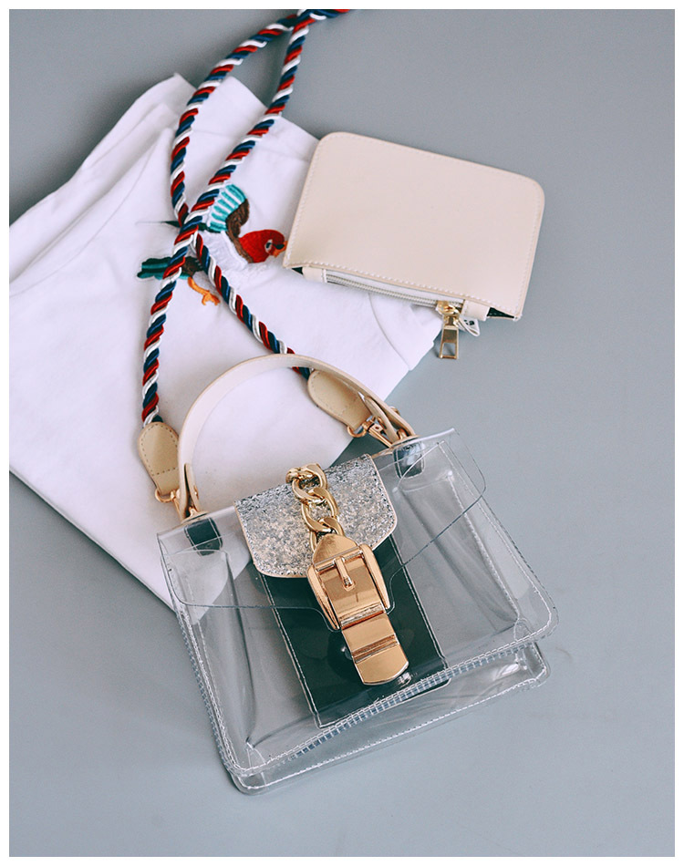 New buckle Cross Transparent mini-back Women's 