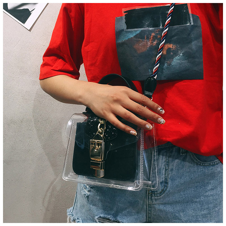 New buckle Cross Transparent mini-back Women's 