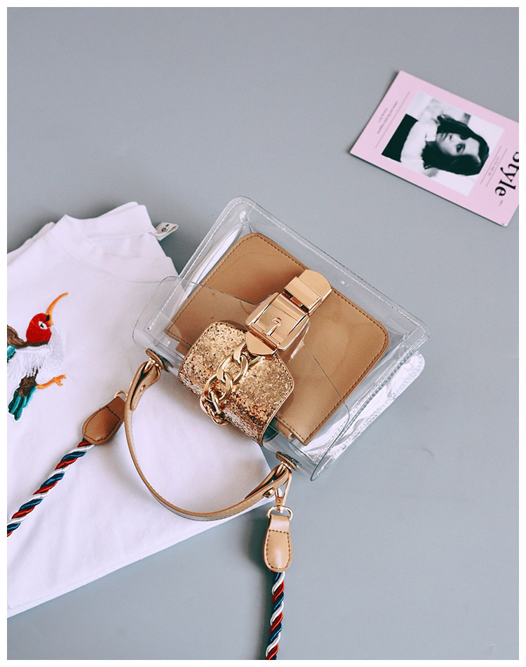 New buckle Cross Transparent mini-back Women's 