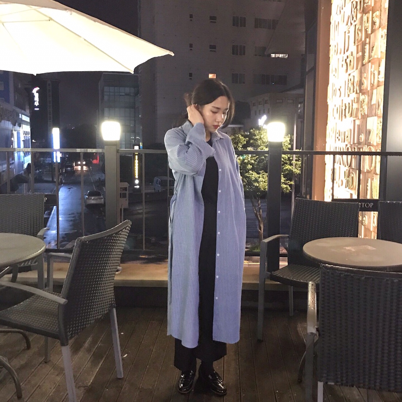 New Striped Shirt Dress One-Piece Longs 20s Women