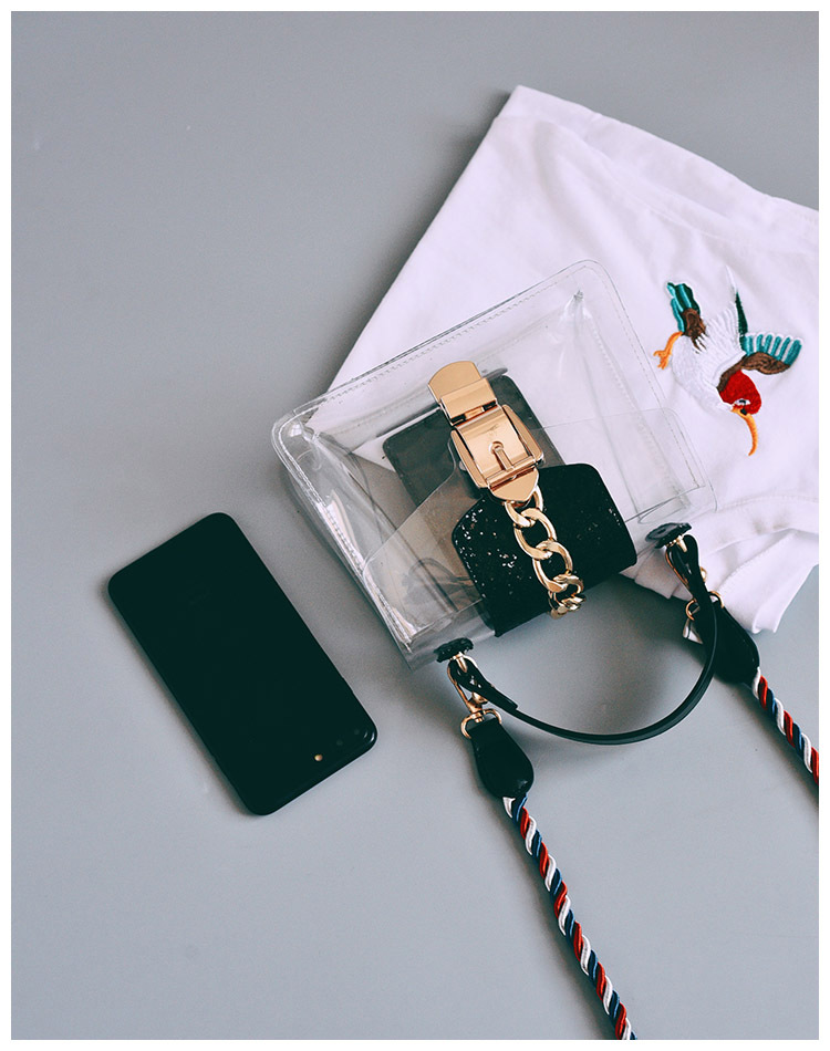 New buckle Cross Transparent mini-back Women's 