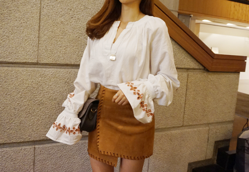 NEW FASHION LADY GIRL Blouse Embroidered Ethnic Pu