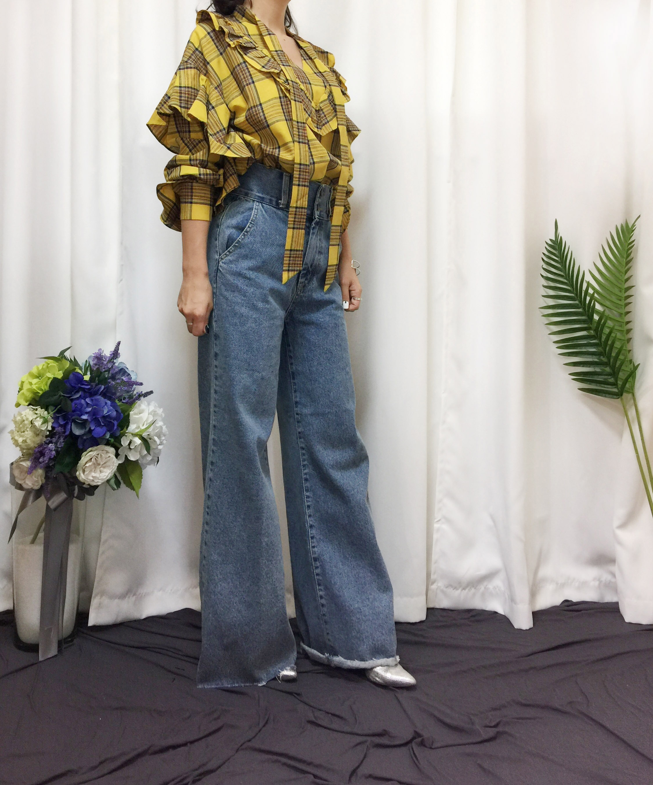 Women Blouses Check double frilled blouse Southern