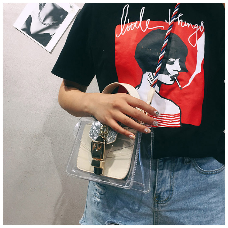 New buckle Cross Transparent mini-back Women's 