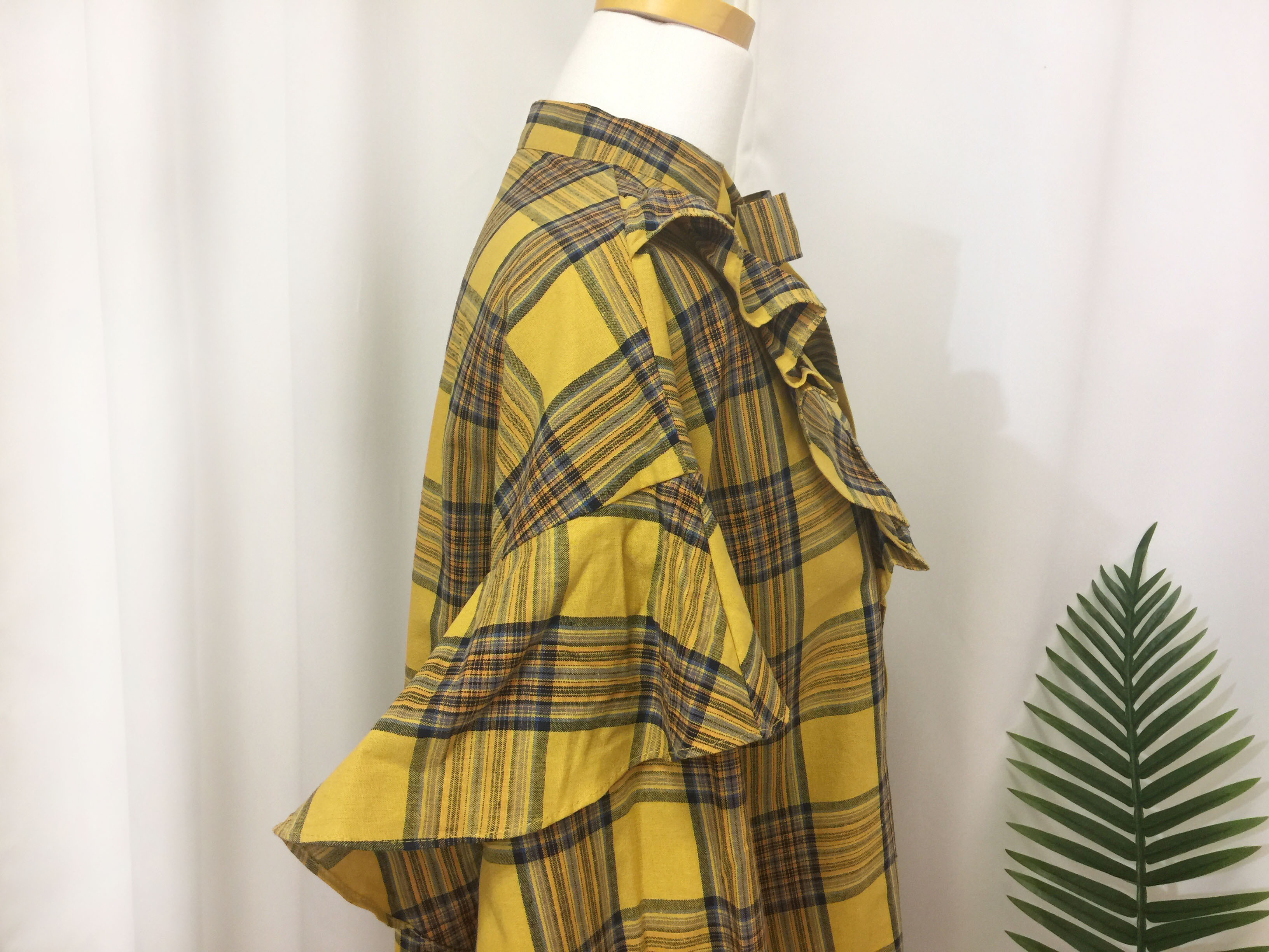 Women Blouses Check double frilled blouse Southern