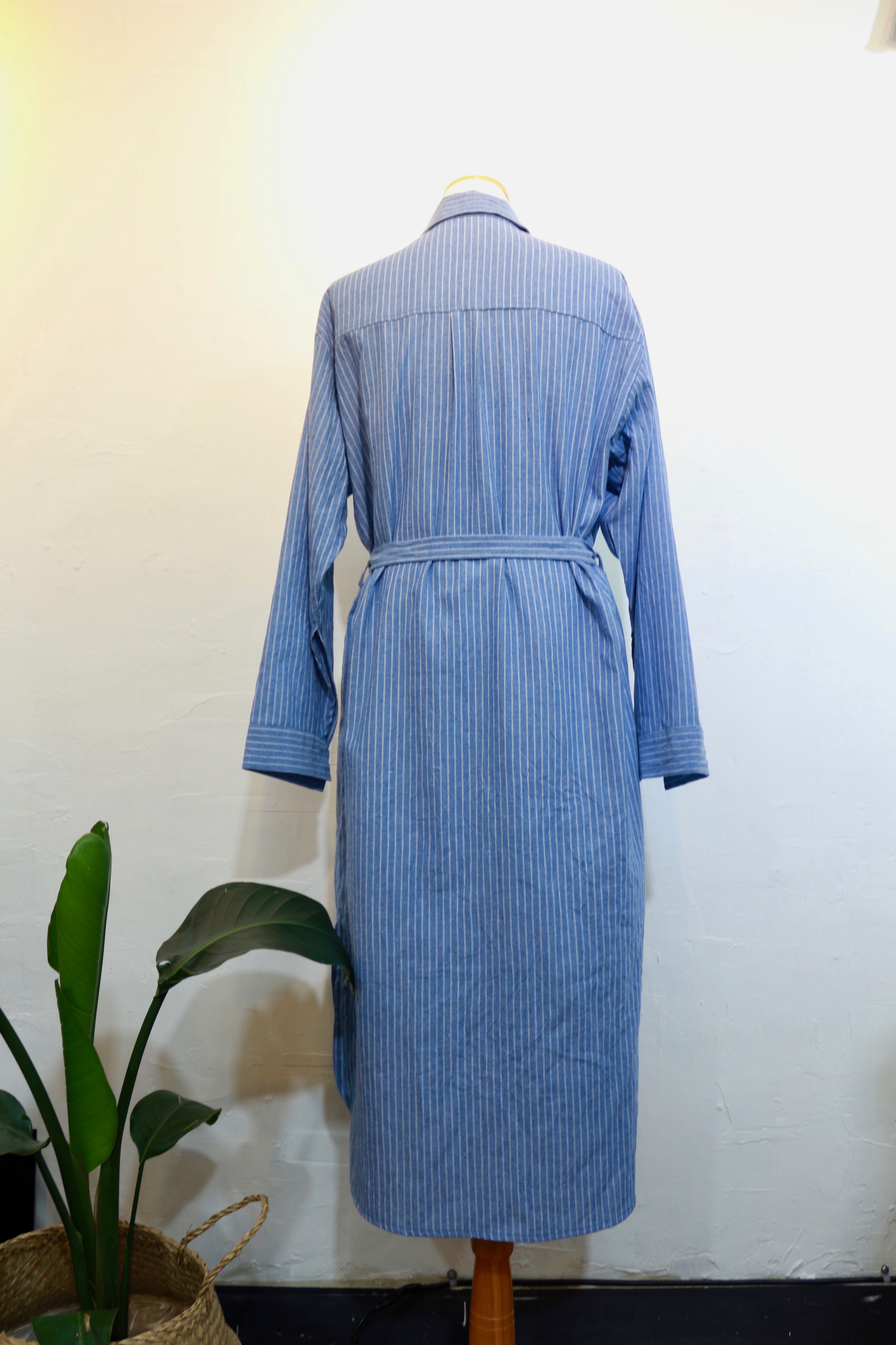 New Striped Shirt Dress One-Piece Longs 20s Women