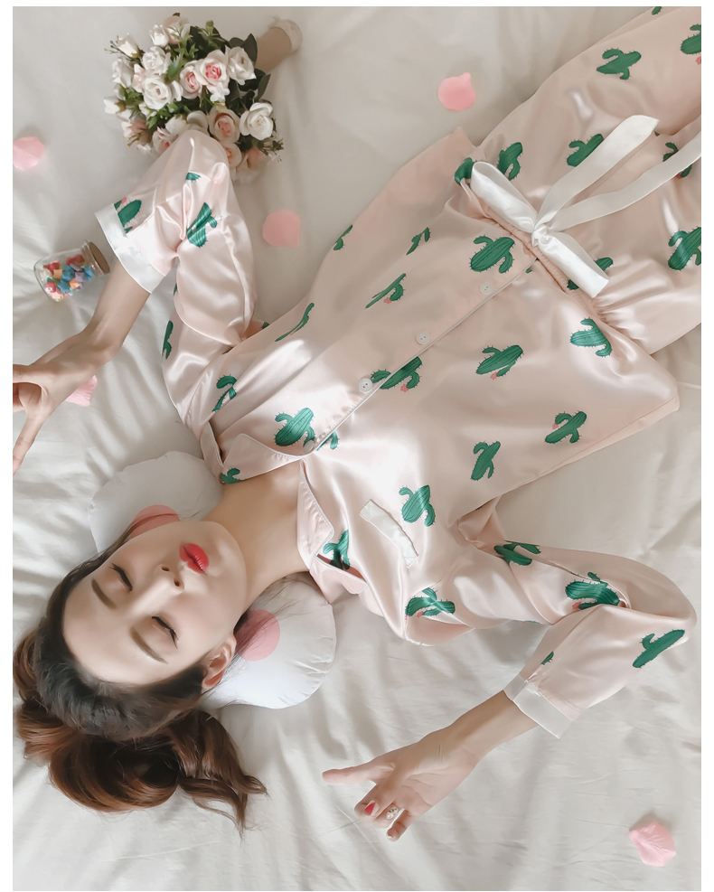 New mini cactus pajamas pajamas set women's hom
