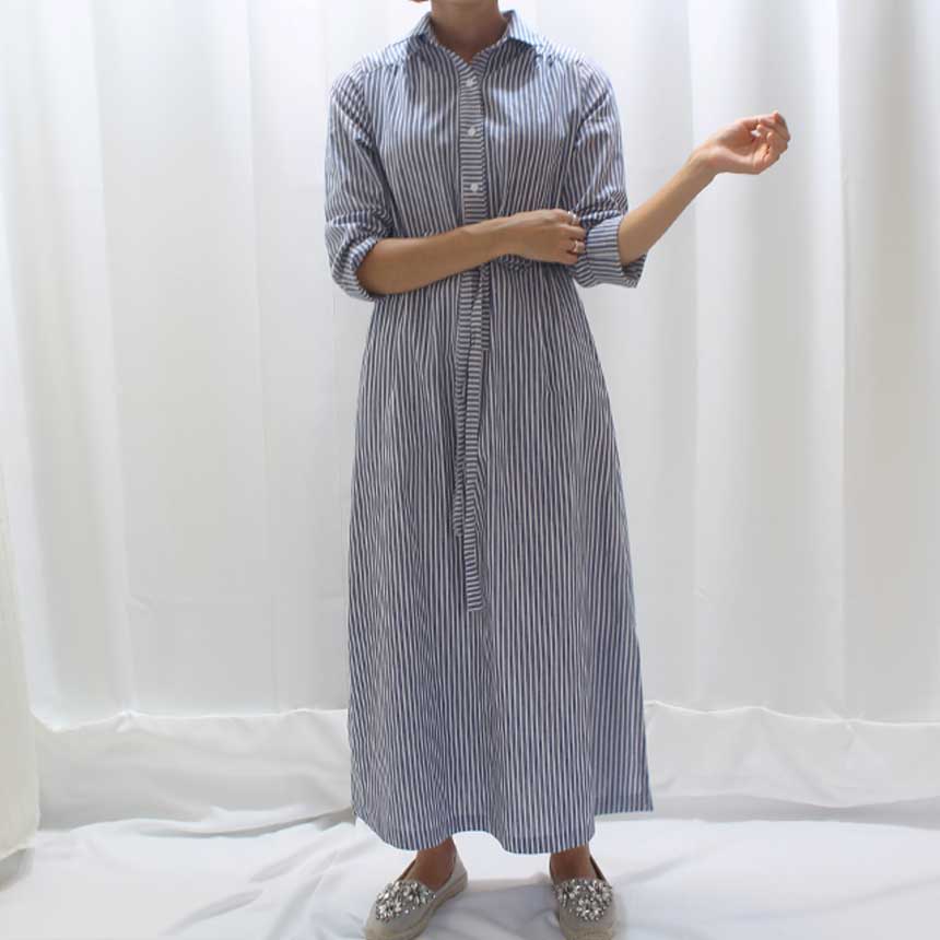 New Striped Shirt Dress Cafe Mocha Nourishment Fal