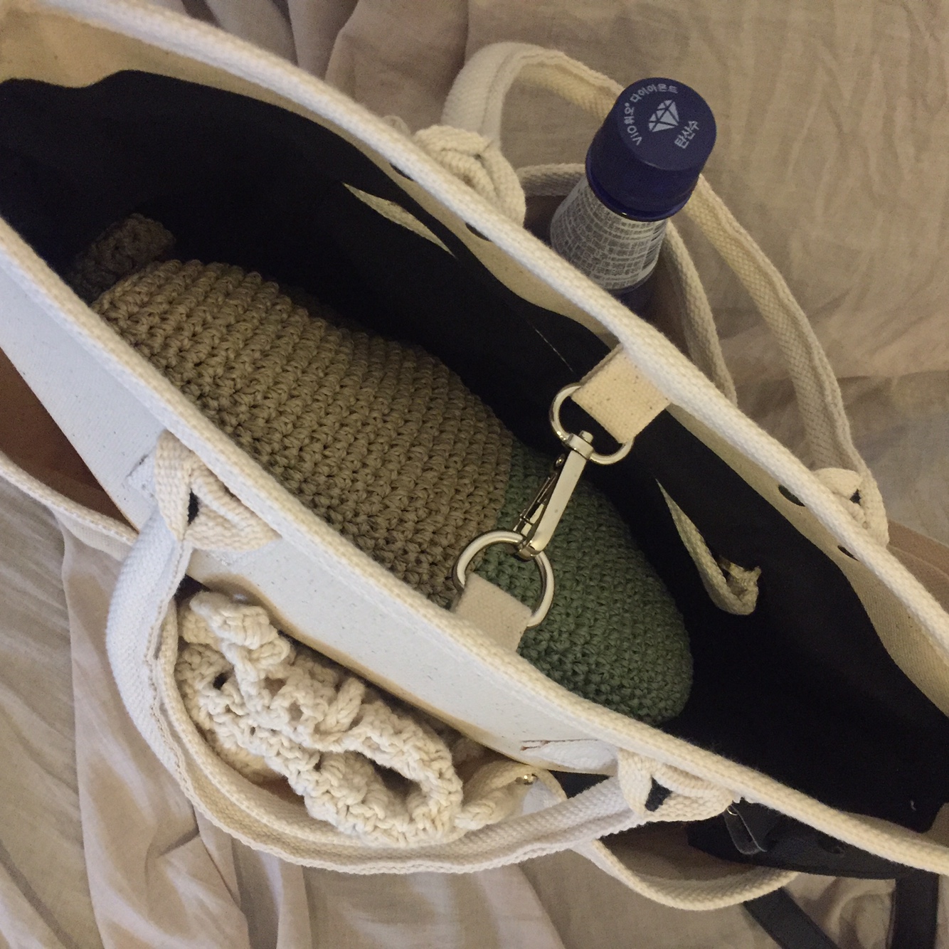 Pocket Tumbler Canvas Eco Bag Casual Jung Yumi Bag